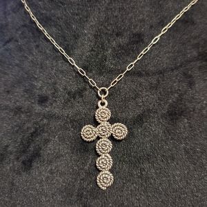 Silver cross necklace 16 inches